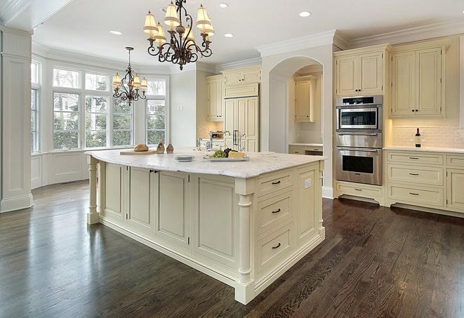 laminate floors in a spacious living room in Mayville